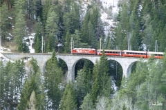 Ge 4/4 III 641 / Standort: Schmittentobelviadukt / Datum: 14.03.1999 / Zugnummer 550