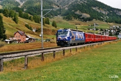 Ge 4/4 III 645 / Standort: Bei Samedan / Datum: 23.09.2002 / Zugnummer 525